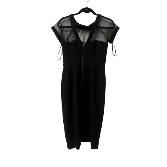Maggy London Women's Black Mesh Illusion Short Sleeve Dress Size 2 NWT - Picture 8 of 10